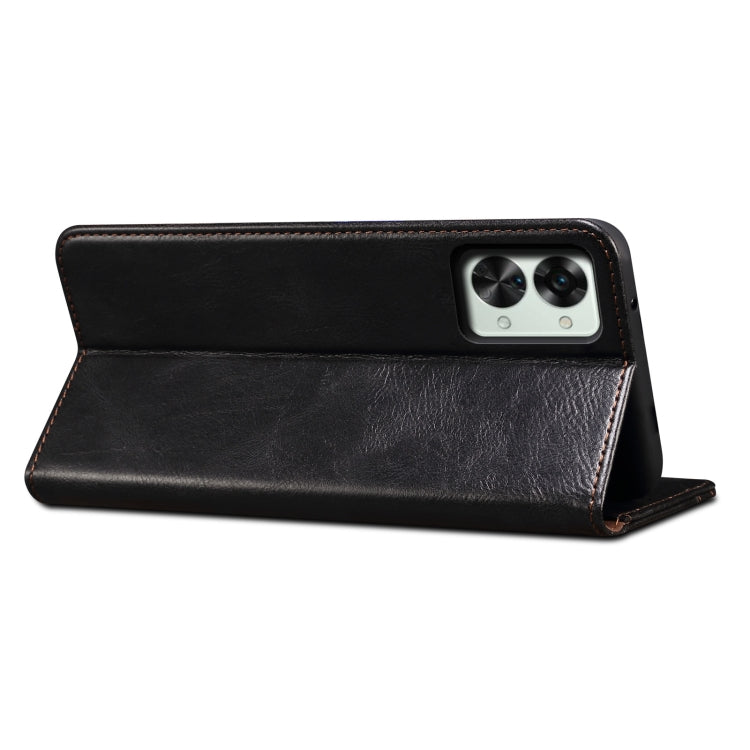 Custodia per telefono in pelle con trama di cavallo pazzo in cera d'olio, For OnePlus Nord 2T, For vivo S15e / T1 5G Snapdragon 778G, For Xiaomi 12 Lite