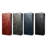 Custodia per telefono in pelle con trama di cavallo pazzo in cera d'olio, For OnePlus Nord 2T, For vivo S15e / T1 5G Snapdragon 778G, For Xiaomi 12 Lite