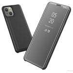 Custodia per telefono in pelle flip orizzontale placcata a specchio con supporto, For iPhone 14, For iPhone 14 Plus, For iPhone 14 Pro, For iPhone 14 Pro Max