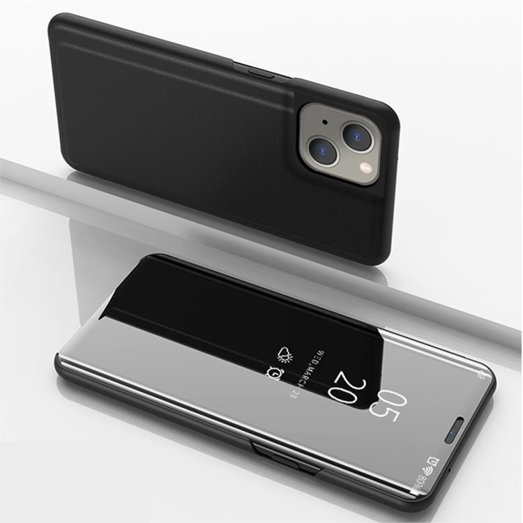 Custodia per telefono in pelle flip orizzontale placcata a specchio con supporto, For iPhone 14, For iPhone 14 Plus, For iPhone 14 Pro, For iPhone 14 Pro Max