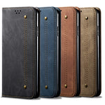 Custodia per telefono in pelle con texture denim, For OnePlus Nord 2T, For vivo S15e / T1 5G Snapdragon 778G, For Xiaomi 12 Lite
