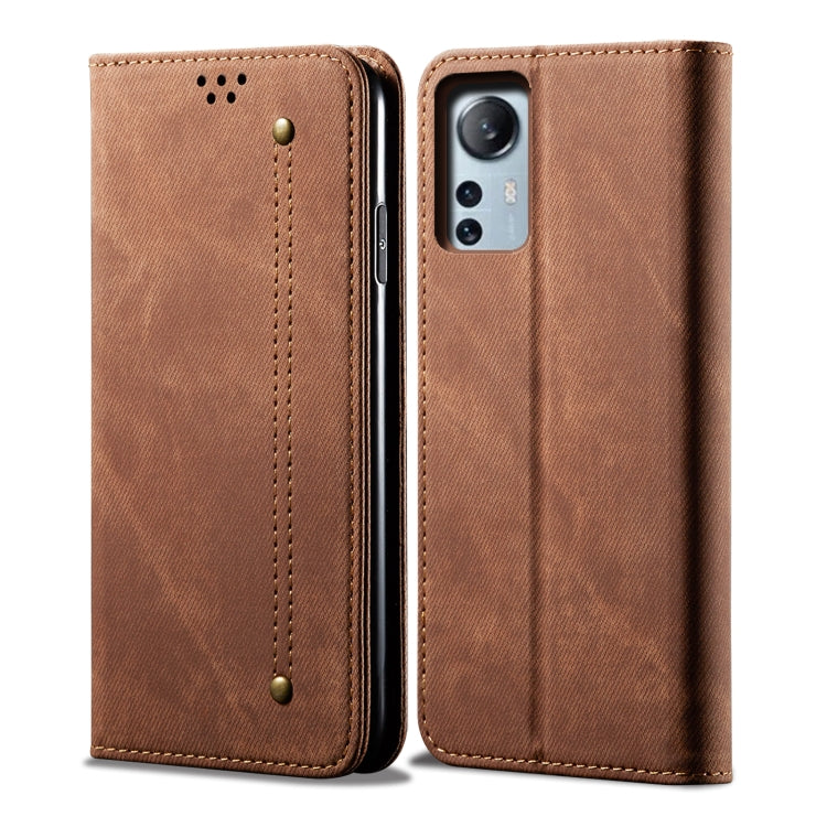 Custodia per telefono in pelle con texture denim, For OnePlus Nord 2T, For vivo S15e / T1 5G Snapdragon 778G, For Xiaomi 12 Lite