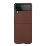 Custodia per telefono in vera pelle con trama di pecora, For Samsung Galaxy Z Flip4
