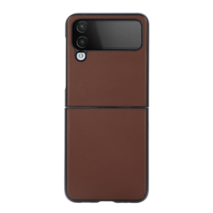 Custodia per telefono in vera pelle con trama di pecora, For Samsung Galaxy Z Flip4