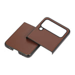 Custodia per telefono in vera pelle con trama di pecora, For Samsung Galaxy Z Flip4