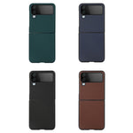 Custodia per telefono in vera pelle con trama di pecora, For Samsung Galaxy Z Flip4