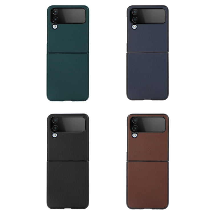 Custodia per telefono in vera pelle con trama di pecora, For Samsung Galaxy Z Flip4