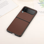 Custodia per telefono in vera pelle con trama di pecora, For Samsung Galaxy Z Flip4