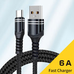 Cavo ricarica USB tessuto 6A 1m USB-C Micro USB