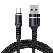 Cavo di ricarica USB stile tessuto 6A, lunghezza cavo: 1 m, USB-C / Type-C, Micro USB, 8 Pin