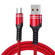 Cavo di ricarica USB stile tessuto 6A, lunghezza cavo: 1 m, USB-C / Type-C, Micro USB, 8 Pin