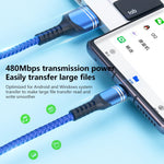 Cavo ricarica USB tessuto 6A 1m USB-C Micro USB