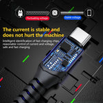 Cavo ricarica USB tessuto 6A 1m USB-C Micro USB