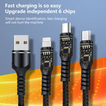 Cavo dati 3 in 1 USB a 8 Pin Micro USB Type-C 66W 6A