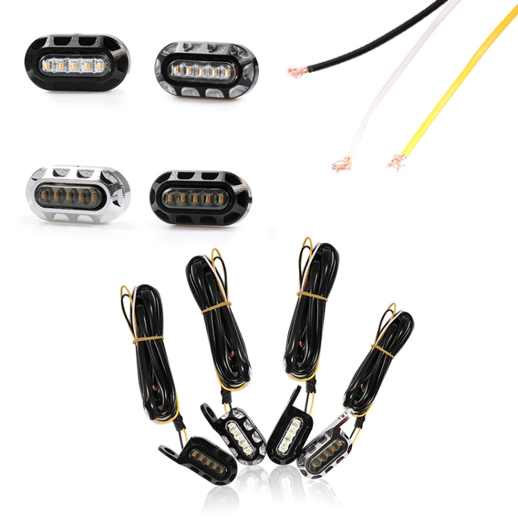 HP-Z058 Specchietto retrovisore modificato per moto LED Indicatore di direzione per Harley Sportster XL 883/1200, For Honda / Yamaha / Kawasaki-Black White, Black, Electroplating White, Electroplating Black