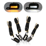 HP-Z058 Specchietto retrovisore modificato per moto LED Indicatore di direzione per Harley Sportster XL 883/1200, For Honda / Yamaha / Kawasaki-Black White, Black, Electroplating White, Electroplating Black