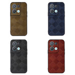 Custodia per telefono in PU scozzese intrecciata, For OPPO Reno8 5G, For OPPO Reno8 Pro+, For OPPO Reno8 Pro, For Samsung Galaxy Z Fold4