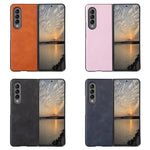 Custodia per telefono PU in pelle bovina, For Samsung Galaxy Z Fold4
