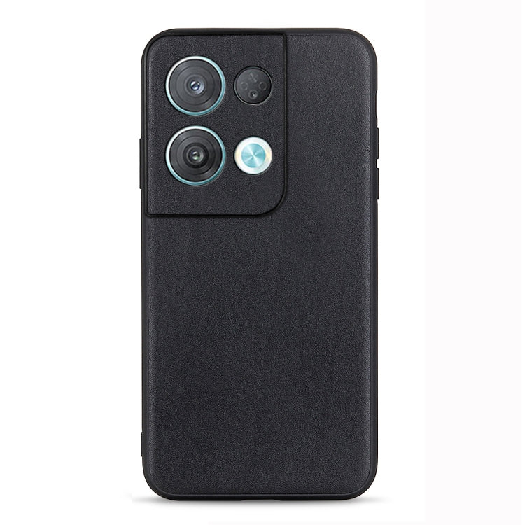 Cassa del telefono in vera pelle con trama in pelle di agnello con foro accurato, For OPPO Reno8, For OPPO Reno8 Pro, For OPPO Reno8 Pro+