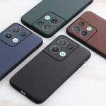 Cassa del telefono in vera pelle con trama in pelle di agnello con foro accurato, For OPPO Reno8, For OPPO Reno8 Pro, For OPPO Reno8 Pro+