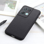 Cassa del telefono in vera pelle con trama in pelle di agnello con foro accurato, For OPPO Reno8, For OPPO Reno8 Pro, For OPPO Reno8 Pro+