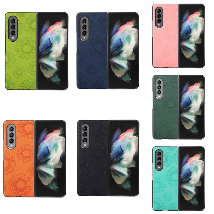 Custodia per telefono antiurto PU + TPU + PC modello girasole, For Samsung Galaxy Z Fold4