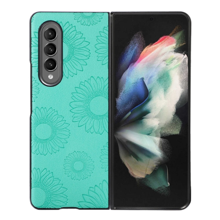 Custodia per telefono antiurto PU + TPU + PC modello girasole, For Samsung Galaxy Z Fold4