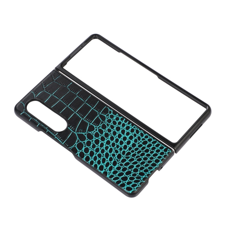 Custodia per telefono in pelle di vacchetta di coccodrillo, For Samsung Galaxy Z Fold4