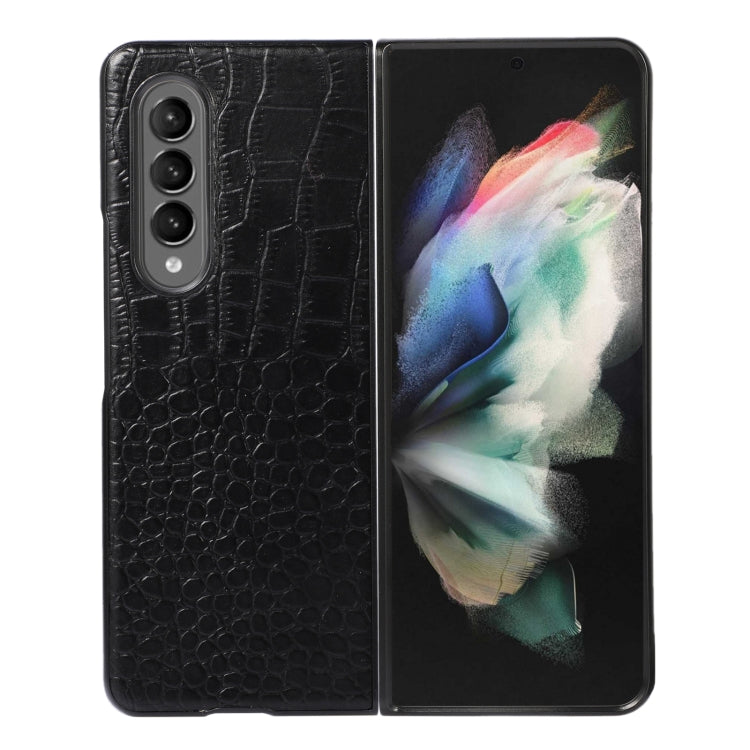 Custodia per telefono in pelle di vacchetta di coccodrillo, For Samsung Galaxy Z Fold4