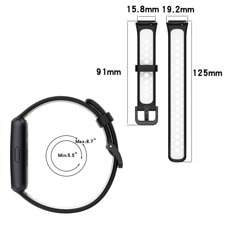 Cinturino in silicone traspirante bicolore, For Huawei Band 7 / 7 NFC