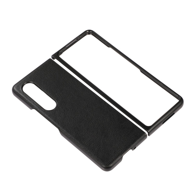 Custodia per telefono in PU con texture Litchi bicolore, For Samsung Galaxy Z Fold4