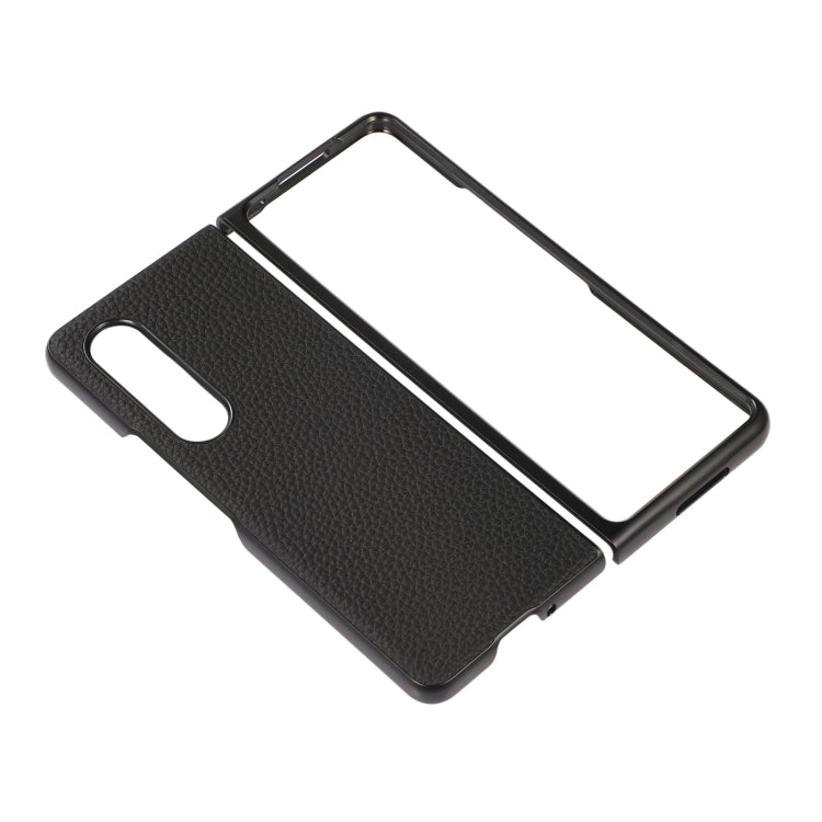 Custodia per telefono in vera pelle Lychee Texture, For Samsung Galaxy Z Fold4