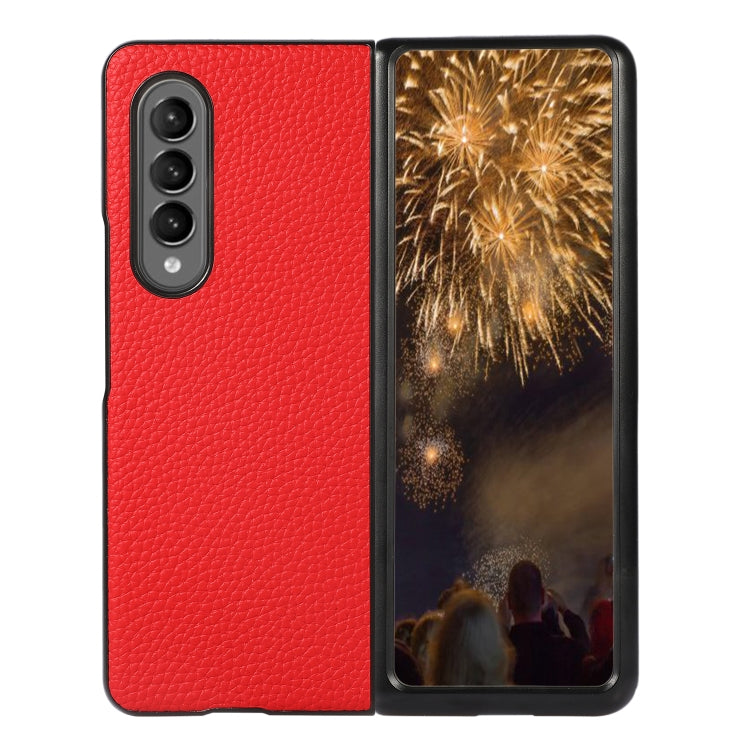 Custodia per telefono in vera pelle Lychee Texture, For Samsung Galaxy Z Fold4