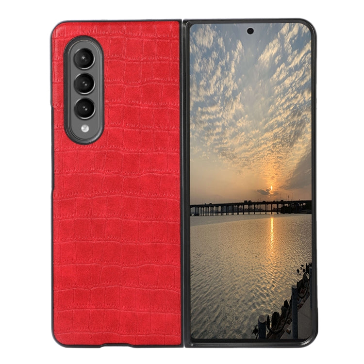 Custodia protettiva per telefono in pelle PU con texture coccodrillo, For Samsung Galaxy Z Fold4