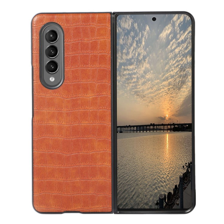 Custodia protettiva per telefono in pelle PU con texture coccodrillo, For Samsung Galaxy Z Fold4
