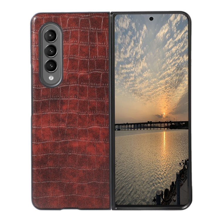 Custodia protettiva per telefono in pelle PU con texture coccodrillo, For Samsung Galaxy Z Fold4