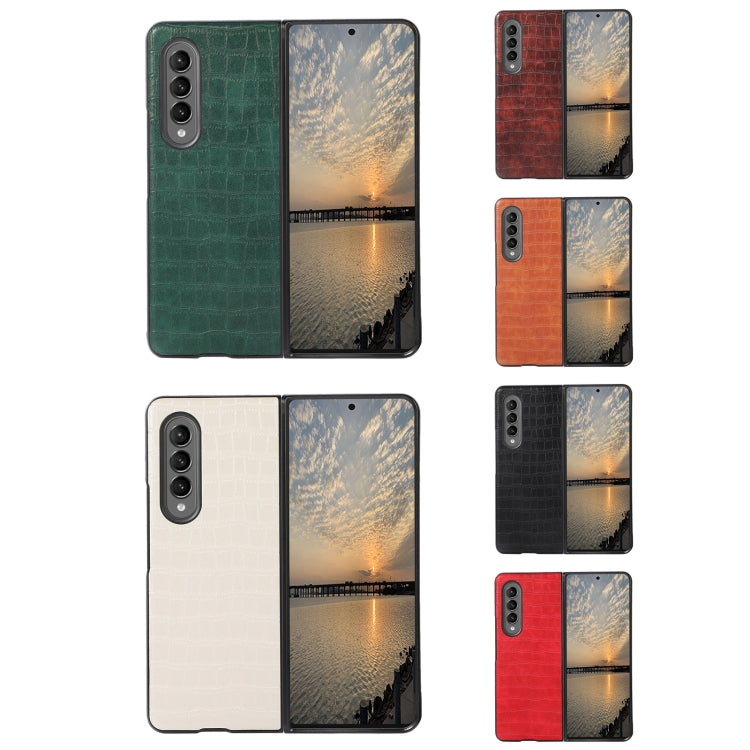 Custodia protettiva per telefono in pelle PU con texture coccodrillo, For Samsung Galaxy Z Fold4