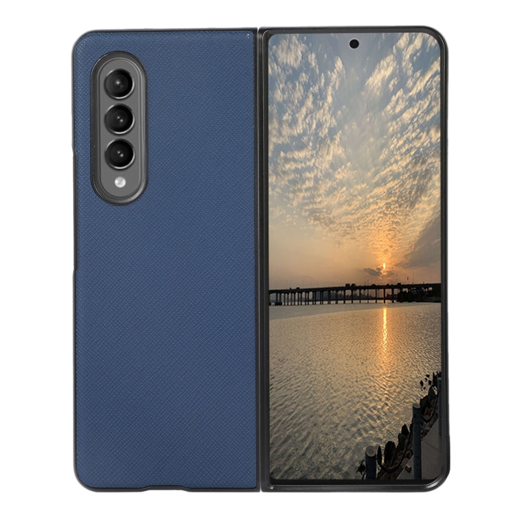 Custodia per telefono in pelle PU con trama incrociata, For Samsung Galaxy Z Fold4