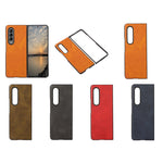 Custodia per telefono antiurto in vitello bicolore, For Samsung Galaxy Z Fold4
