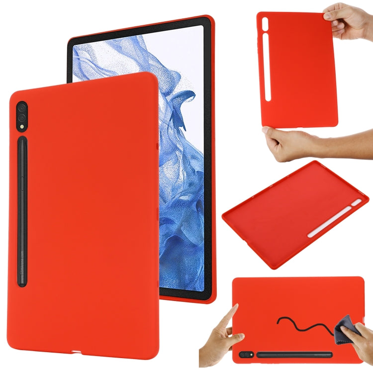 Custodia per tablet antiurto in silicone liquido Pure Color, For Samsung Galaxy Tab S8 / S7, For Samsung Galaxy Tab S8 Ultra