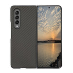 Custodia per telefono in pelle PU con trama in fibra di carbonio, For Samsung Galaxy Z Fold4