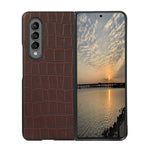Custodia per telefono in vera pelle con trama di coccodrillo, For Samsung Galaxy Z Fold4
