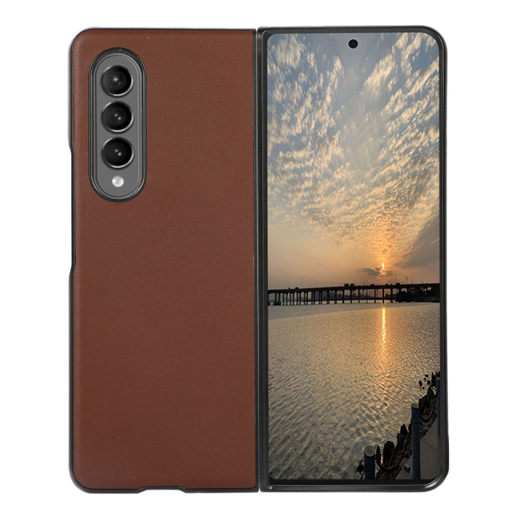 Custodia per telefono in vera pelle con trama di pecora, For Samsung Galaxy Z Fold4