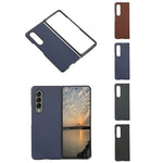 Custodia per telefono in vera pelle con trama di pecora, For Samsung Galaxy Z Fold4