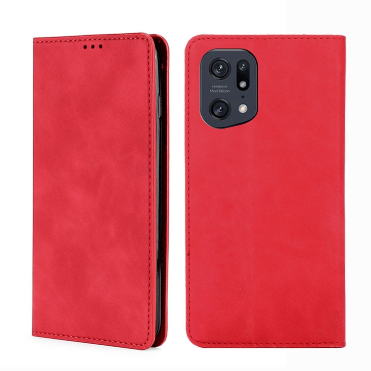 Custodia per telefono in pelle con vibrazione orizzontale magnetica Skin Feel, For OPPO A57 5G 2022/Realme Q5i, For OPPO A96 5G, For OPPO Find X5 Lite, For OPPO Find X5 Pro