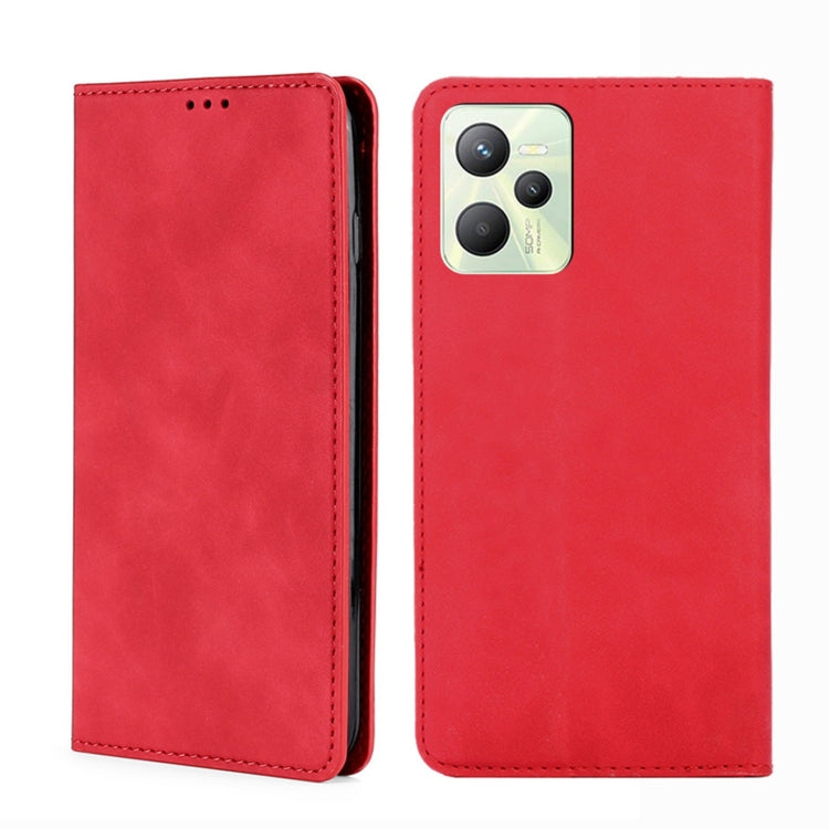 Custodia per telefono in pelle con vibrazione orizzontale magnetica Skin Feel, For OPPO Realme 9 Pro, For OPPO Realme 9 Pro+, For OPPO Realme 9i/A36 4G/A96 4G/K10 4G/A76 4G, For OPPO Realme C35