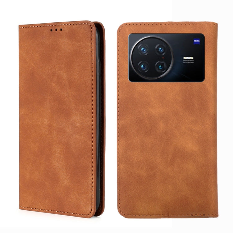 Custodia per telefono in pelle con vibrazione orizzontale magnetica Skin Feel, For vivo S12 / V23 5G, For vivo S12 Pro 5G / V23 Pro, For vivo X Note 5G, For vivo X80 Pro