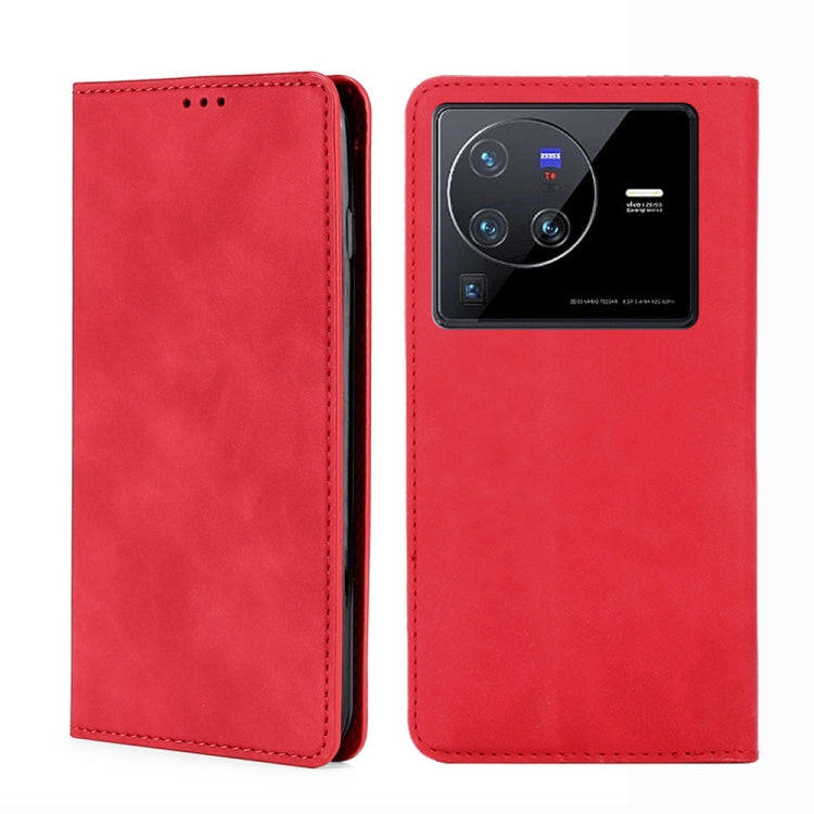 Custodia per telefono in pelle con vibrazione orizzontale magnetica Skin Feel, For vivo S12 / V23 5G, For vivo S12 Pro 5G / V23 Pro, For vivo X Note 5G, For vivo X80 Pro