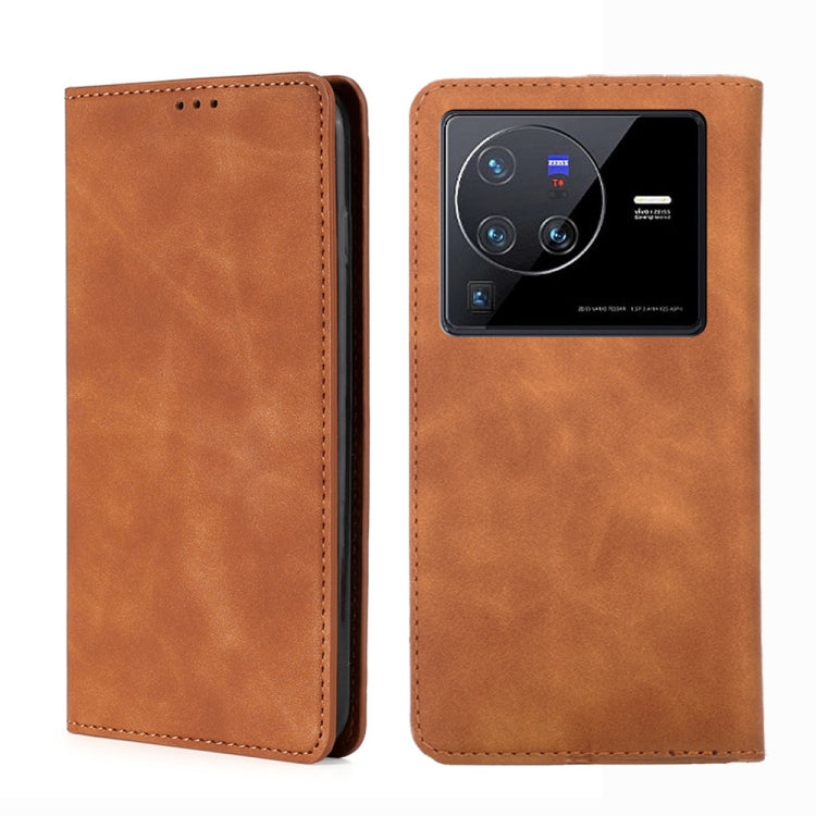 Custodia per telefono in pelle con vibrazione orizzontale magnetica Skin Feel, For vivo S12 / V23 5G, For vivo S12 Pro 5G / V23 Pro, For vivo X Note 5G, For vivo X80 Pro