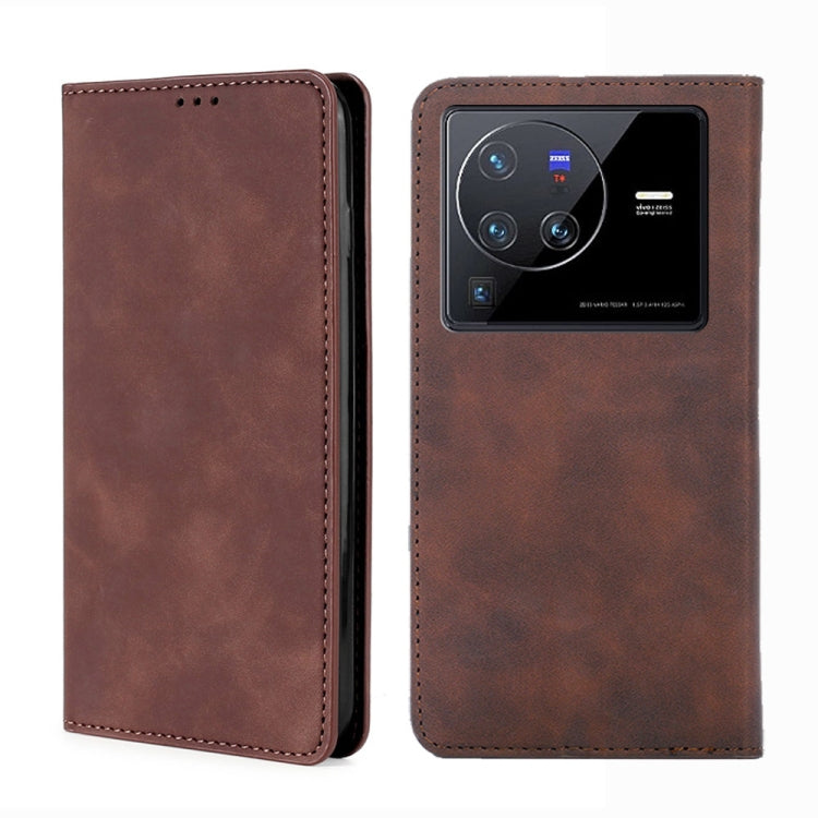 Custodia per telefono in pelle con vibrazione orizzontale magnetica Skin Feel, For vivo S12 / V23 5G, For vivo S12 Pro 5G / V23 Pro, For vivo X Note 5G, For vivo X80 Pro